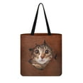thumbnail image 1 of Renewold Cat Brown Canvas Tote Bag for Women Girls, Fashion Animal Pattern Reusable Large Capacity Beach Bag with Inner Pocket for Wedding Birthday Holiday Travel, 1 of 6