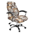 thumbnail image 1 of Renewold Cat Grey Yellow Office Chair Cover Executive Computer Chair Cover Stain Resistant High Back Chair Protector for Universal Rotating Chair (NOT Chair), S, 1 of 7