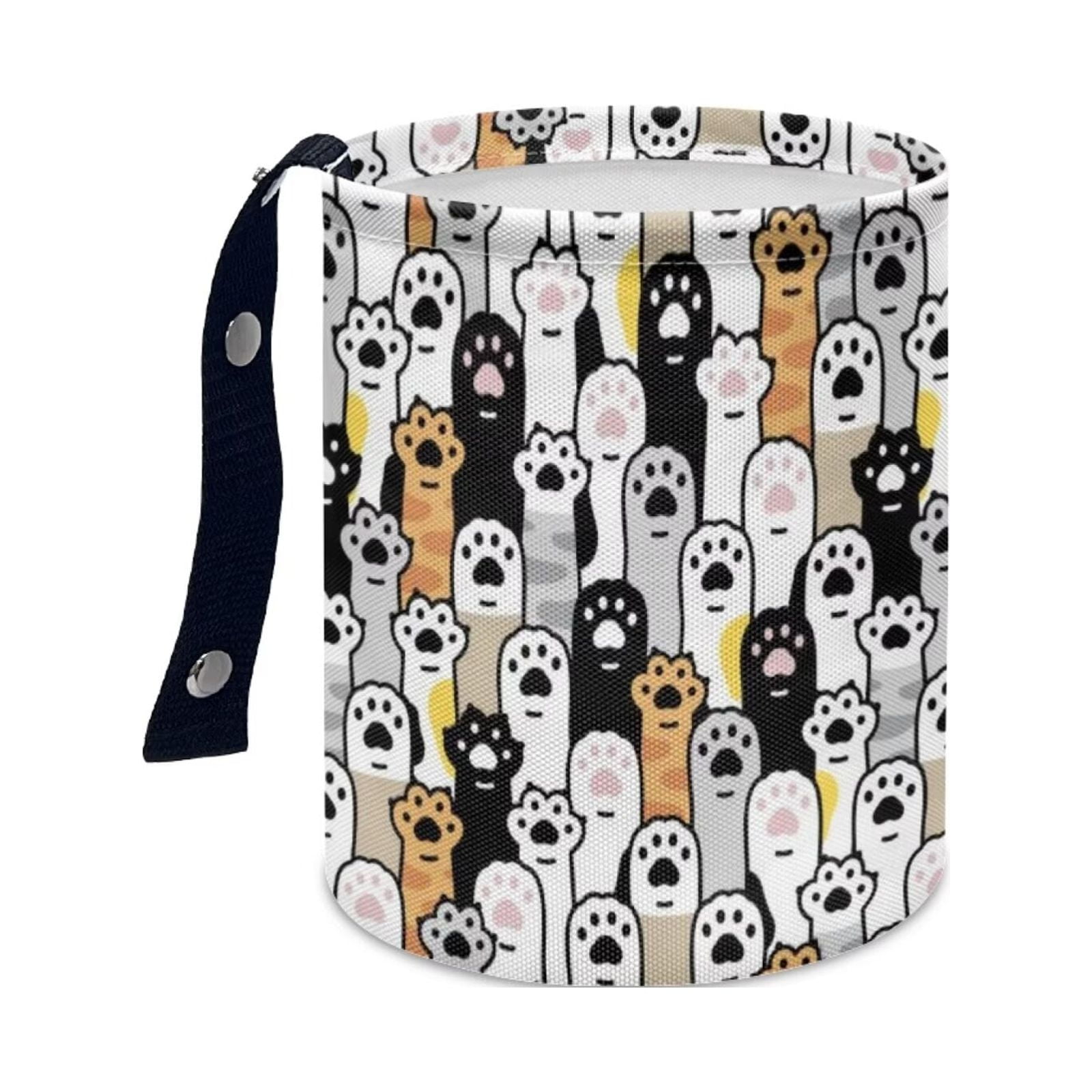 Renewold Cat Paw Car Trash Bag Portable Hanging Car Storage Bag