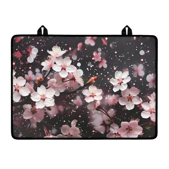 Renewold Ceramic Glass Stove Top Cover Stove Mat Stove Burner Cover Multipurpose Rubber Desk Saver Pad Washer Dryer Top Cover Range Cover for Counter Top, Cherry Blossom