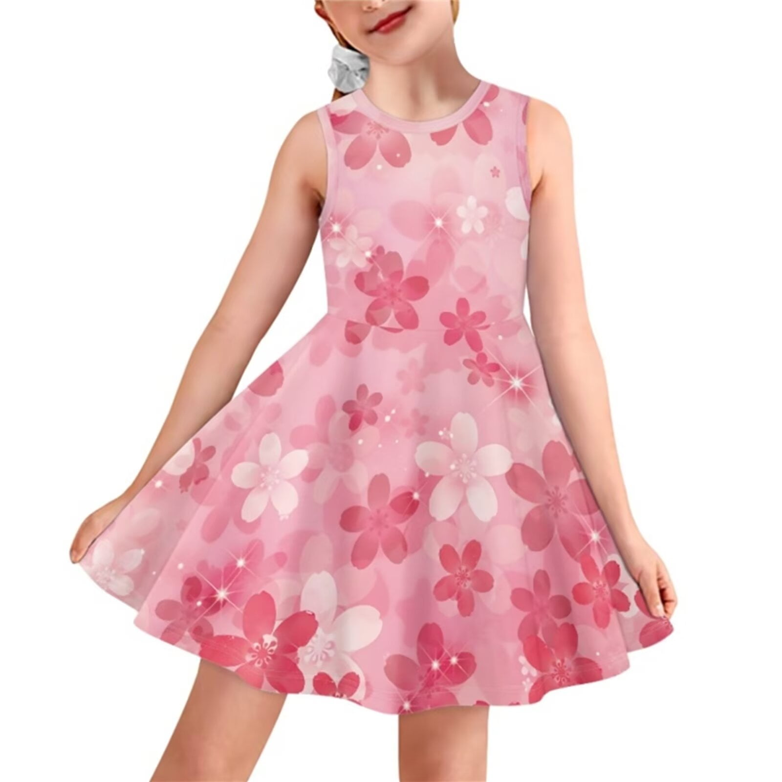 Renewold Cherry Blossom Tank Top Dresses for Girls 7-8 Years Fashion ...
