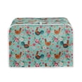 thumbnail image 1 of Renewold Chicken Floral Toaster Cover 4 Slice Bread Toaster Oven Dustproof Cover Sturdy Wide Slot Kitchen Small Appliance Cover Dust Protection, 1 of 5