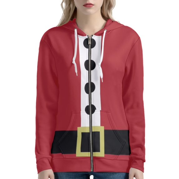 Renewold Christmas Elf Zipper Hoodie & Sweatshirt for Women Stretchy Jacket Casual Workout Gear Stylish Yoga Cricket Tracksuit Long-Sleeve Sport Outfits Size XS