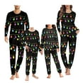 thumbnail image 1 of Renewold Christmas Matching Holiday Pajamas for Family Colorful Lights PJ Top and Pants 2pcs,Size 5XL Men's Long Sleeve Scoop Neck Nightwear Lounge Set, 1 of 5