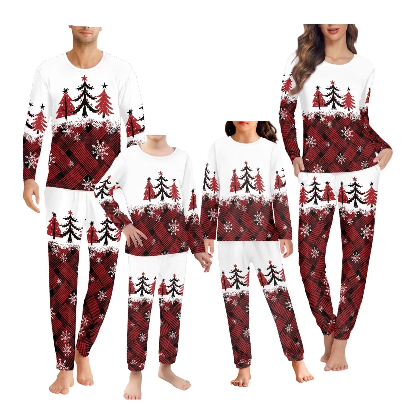 Renewold Christmas Matching Pajamas for Family Sets 2 Pieces Xmas Trees ...