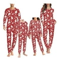 thumbnail image 1 of Renewold Christmas Pajama Family Snowflake Santa Pajamas Women's Long Sleeve Sleepwear 2 Pieces Warm Pullover Tops with Long Pants Soft Loungewear Pj Set Size L, 1 of 5
