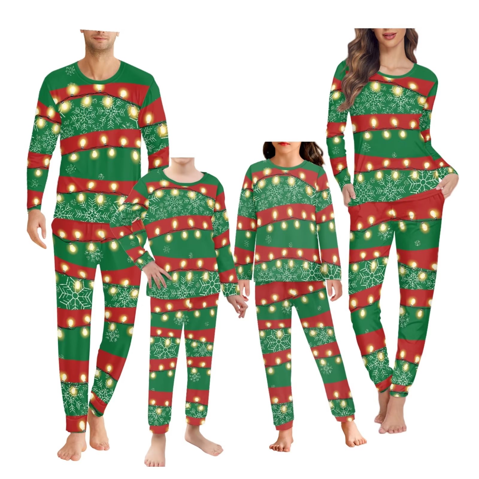 Renewold Christmas Pajamas for Family Snowflake Pjs Matching Sets Women ...