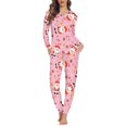 thumbnail image 1 of Renewold Christmas Pajamas Set of 2 Women's Long Sleeve PJ Top & Pants Candy Canes Santa Sleepwear Outfits Daily Loungewear Athletic Clothing Size 2XL, 1 of 4