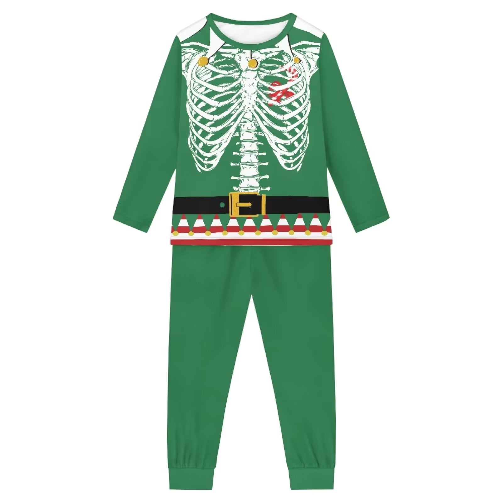 Renewold Christmas Skull Candy Canes Pajamas for Boys Girls Thermal ...