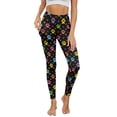 thumbnail image 1 of Renewold Colorful Paw Print Yoga Pants with Pockets for Women Stretch High Waisted Tummy Control Workout Tights Buttery Soft Printed Leggings Sportswear Basic Pants, 3XL, 1 of 8
