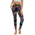 thumbnail image 1 of Renewold Colorful Splash Print Yoga Pants for Women with Pockets Full Length Workout Leggings High Waisted Tummy Control Lounge Pants Activewear Fashion Womens Leggings, XL, 1 of 8