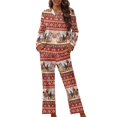 thumbnail image 1 of Renewold Comfort Southwest Aztec Horse Pajamas Pants Set Women Button Down Dailywear Tredny Long Sleeve Sleepwear 2 Pack Soft Home Life Nightwear Thermal Loungewear Size XS, 1 of 6