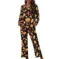 thumbnail image 1 of Renewold Comfortable Crewneck Pajama Set of 2 Loose Fit Pumpkins Mushroom Daily Wear Button Pjs Nightwear Lounge Wear Casual Thanksgiving Women Long Sleeve Tracksuit Size 2XL, 1 of 6