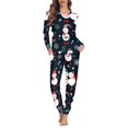 thumbnail image 1 of Renewold Comfortable Pj Set Women's Christmas Snowman Snowflake Graphic Long Sleeve Shirt & Pants Personalized Loose Fitting Home Indoor Crewneck Nightwear Loungewear Size 5XL, 1 of 4