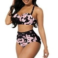 thumbnail image 1 of Renewold Comfortable Tankini Bathing Suits with Bottom Adjustable Strap High Waist Bikini Set Size 2XL Sakura Tie Closure Swimsuit Summer Pool Party Clothes, Set of 2, 1 of 6