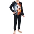 thumbnail image 1 of Renewold Comfy Pajamas for Boys 3-4T Water Fire Soccer Home Indoor Life Clothes 2 Pieces Casual Long Sleeve Lounge Wear Loose Fitting Athletic Outfits Set, 1 of 5