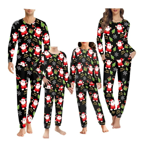 Renewold Comfy Pajamas for Women Size 5XL 2 Pieces Merry Christmas Pullover Tops with Jogger Sweatpants Santa Claus Snowflake Lounge Set Athletic Clothing