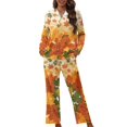 thumbnail image 1 of Renewold Comfy Women Button Pajama Top Size 3XL Fall Maple Leaves Sleepwear Set Lightweight Thanksgiving Pj Long Pant 2pcs Soft Athletic Outfits for Jogger Walking, 1 of 6