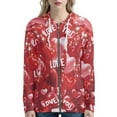 thumbnail image 1 of Renewold Comfy Zipper Hoodie for Women Size S Red Heart Love Athletic Hooded Sweatshirts Zip Jacket with Big Pocket Fashion Street-Wear Sportswear, Valentine's Day, 1 of 6