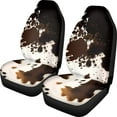 thumbnail image 1 of Renewold Cow Print Car Seat Cover 2 Packs Auto Seat Covers Front Seats Only Polyester Seat Protector for Most Cars Sedan SUV All Weather Car Interior Accessories, 1 of 5