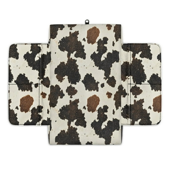 Renewold Cow Print Retro Car Center Console Armrest Cover Comfortable Armrest Seat Box Pad with Organizer Pockets Console Lid Protector Cushion Universal Fit for Most Vehicles SUVs