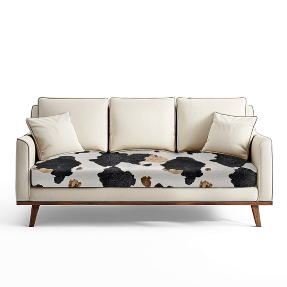 Renewold Cow Spot Print Couch Seat Cover Sofa Seat Slipcover Replacement Stretch Furniture Protector Spandex Sofa Couch Cover for Kids, Pets, Lachine Washable, L