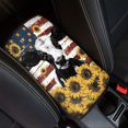 thumbnail image 1 of Renewold Cow Sunflower American Flag Center Console Armrest Cover Universal fit for SUV Truck Vans Sedans, Armrest Seat Box Cover Protector Pad Lid, 1 of 6