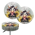 thumbnail image 1 of Renewold Cow Sunflower Wood Grain Round Stool Covers Washable Stretch Bar Stool Seat Cover 14"-16" Dustproof Stool Seat Slipcover, 2 Count, 1 of 6