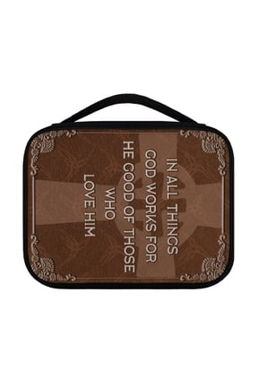 Cross Bible Cases for Men Personalized Brown Scripture Tote Bag Fashion Women Bible Study Tools Organizer for Bible Study, Outdoor, Daily Commuter
