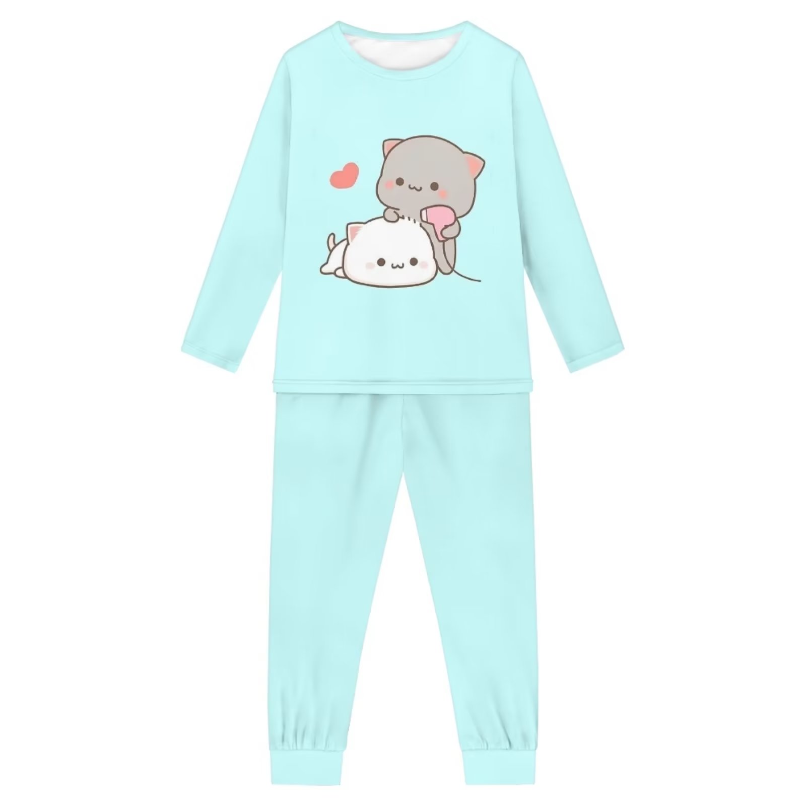 Renewold Cute Cats Blue Nightwear for Toddler Girls Boys 7-8 Cozy Round ...