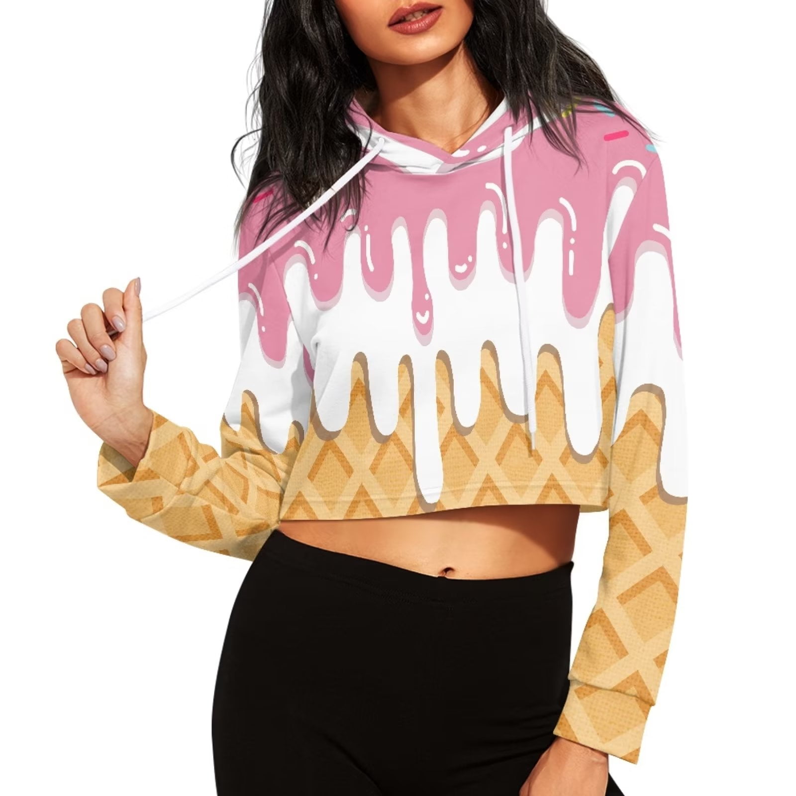 Cropped top athletic sweatshirt