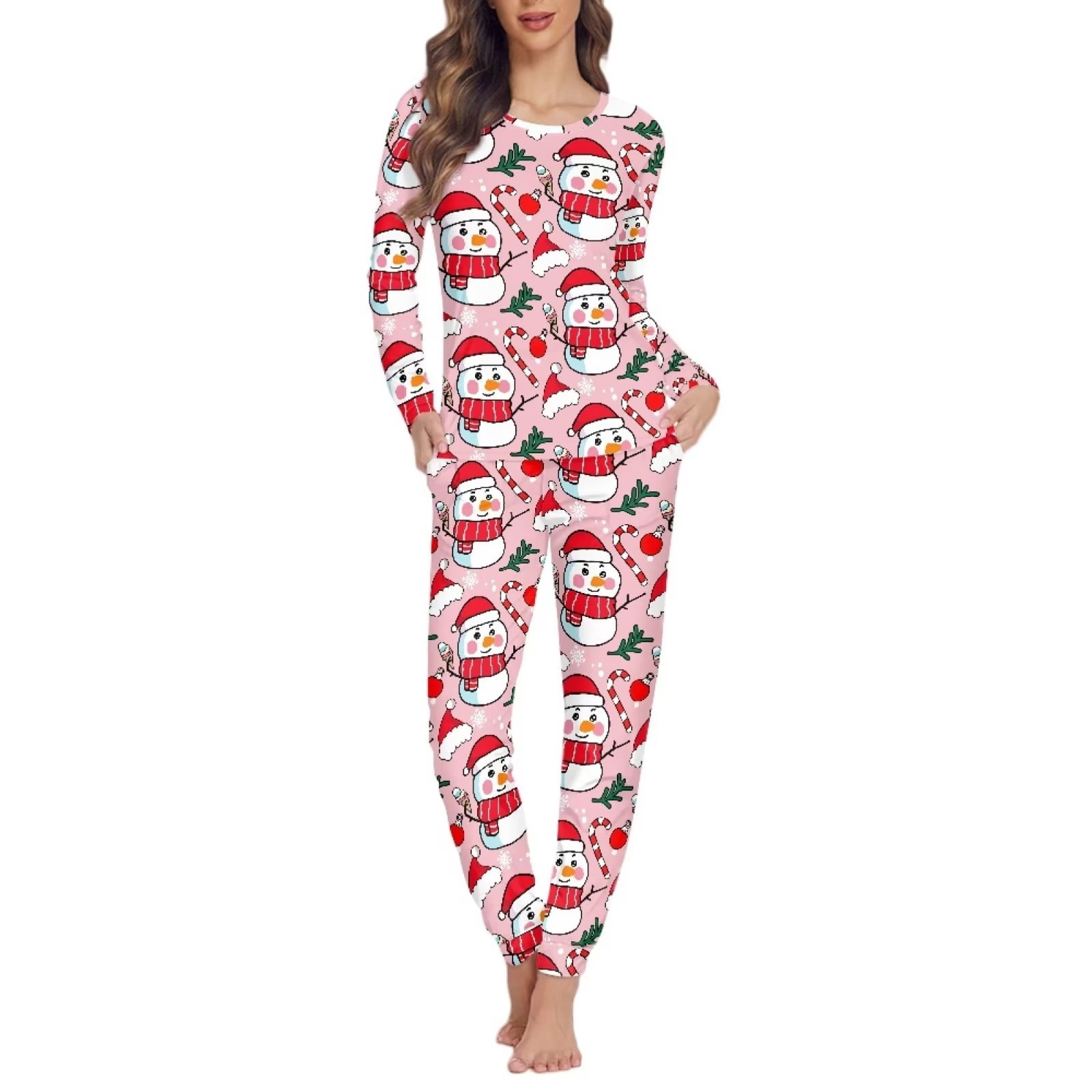 Snowman pajamas for adults sales