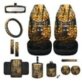 thumbnail image 1 of Renewold Deer Camo Hunting Forest 12 PCS Front Car Seat Cover Front Seat Cover with Steering Wheel Cover Seat Belt Pad Armrest Cover Garbage Bag Air Vent Bag Rearview Mirror Cover Coasters Key Chain, 1 of 7
