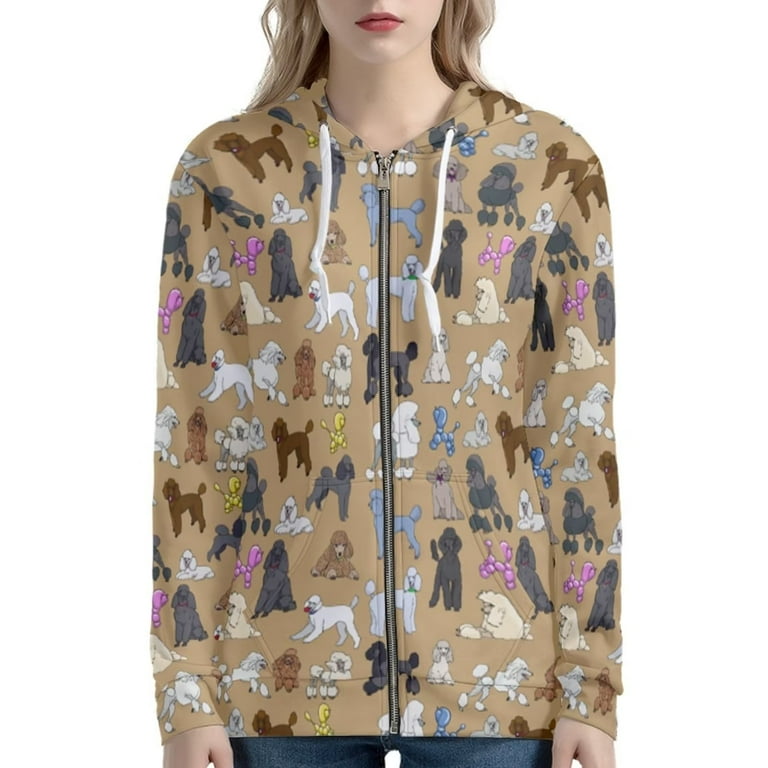 Womens animal zip up hoodies top