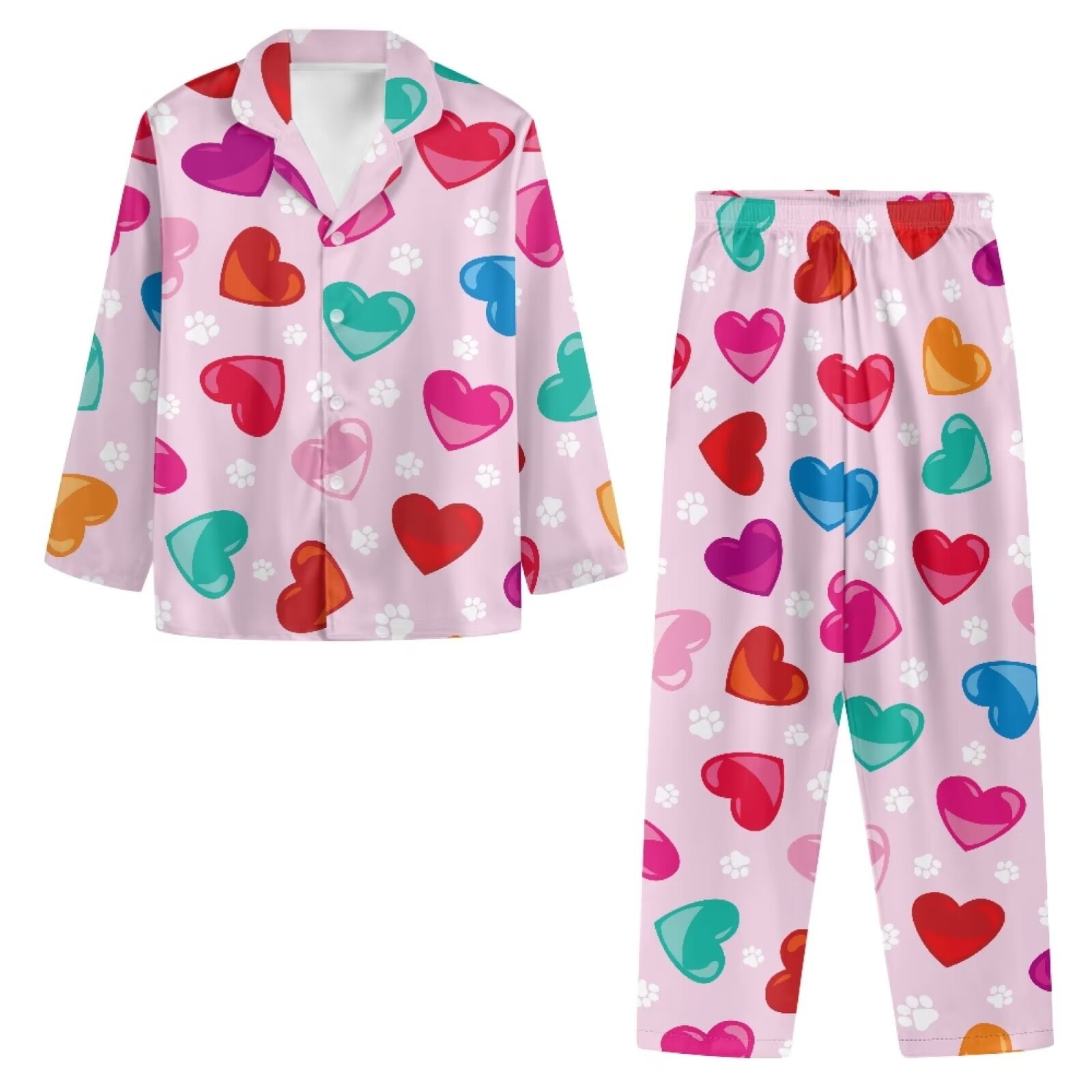 My Fur-Ever Valentine 4 Legged PAWjamas with Turtle Neck (Available in any pattern)