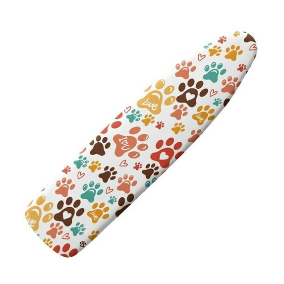 Renewold Dog Paw Print Ironing Board Cover and Pad 15x54 Ventilate Thick Padding, Ajudtable Wide Ironing Table Cover with Elastic Edge & Straps Easy to Install Resist Scorching Covers