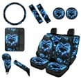 thumbnail image 1 of Renewold Dolphin Flower Blue Car Accessories Set 12 Pcs, Universal Car Seat Covers Steering Wheel Cover Seat Belt Pad Armrest Cover Coasters Handbrake Gear Shift Cover Car Accessories Fit Most Cars, 1 of 7