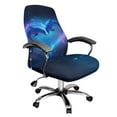 thumbnail image 1 of Renewold Dolphin Love Blue Computer Office Chair Cover Spandex Office Chair Cover Rotating Chair Slipcover Dustproof High Back Computer Chair Cover for Pets Dogs Cats, L, 1 of 7