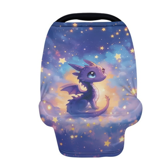 Renewold Dragon Star Violet Stretchy Nursing Scarf Car Seat Canopy Baby Car Seat Cover, Baby Breastfeeding Stroller High Chair Shopping Cart Cover for Infant Home Decor