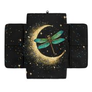 Renewold Dragonfly Moon Star Car Center Console Armrest Cover Anti-slip Armrest Storage Box Mat Anti-scratch Middle Console Pad Protective Cover Universal Fit Most Vehicle, SUV, Truck