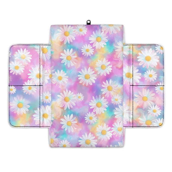 Renewold Dreamy Daisy Pink Car Center Console Cushion Cover Universal Armrest Box Mat Scratch Resistant Wear-Resistant Arm Rest Pad with Pockets Storage Bag Auto Accessories for Women