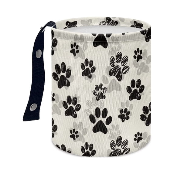 Renewold Durable Car Trash Can Dog Paw Car Accessories Foldable Auto Garbage Bag Dustbin Container Universal Waste Basket Storage Pockets Hanging Vehicle Trash Bin