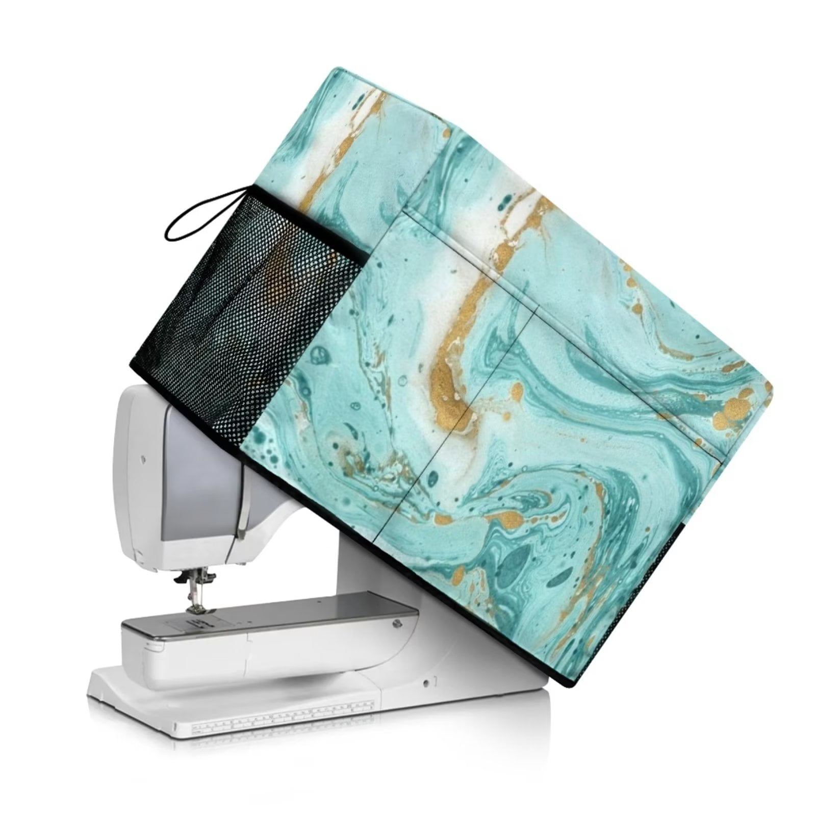 Renewold Durable Sewing Machine Cover Dust Cover Blue Marble Stripes