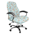 thumbnail image 1 of Renewold Easter Rabbit Eggs Floral Blue Office Chair Cover Removable Rotating Boss Chair Cover for Armrest Chairs Removable Swivel Chair Slipcover Stretchy Spandex Fabric Cover, L, 1 of 7