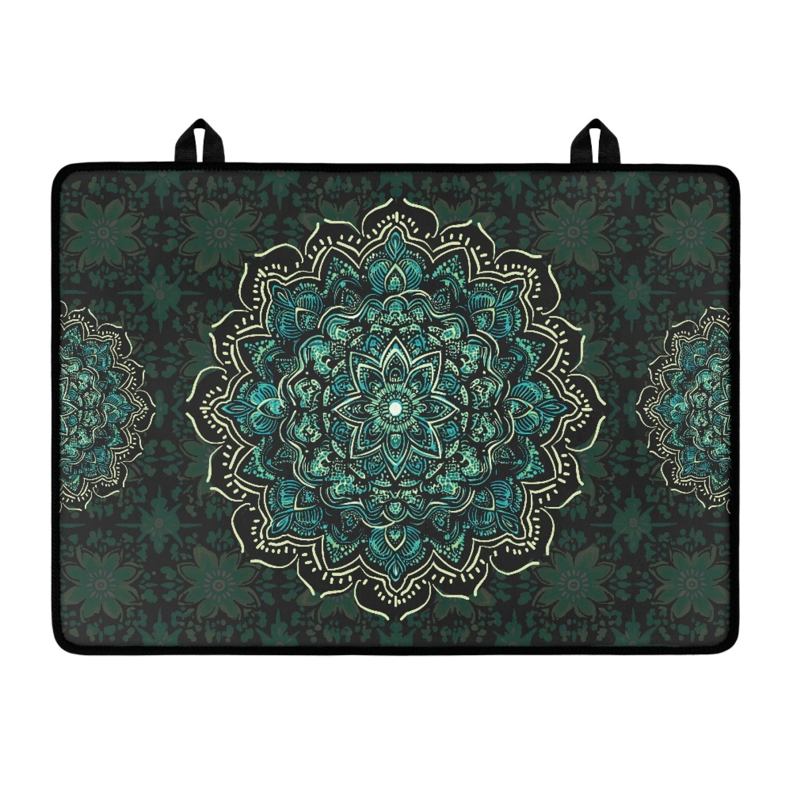 Renewold Electric Stove Cover Glass Stove Top Cover Heat Resistant Anti-slip Stovetop Protector Cover Cooktop Mat Extra Counter Space Extra Large, Boho Flower Green