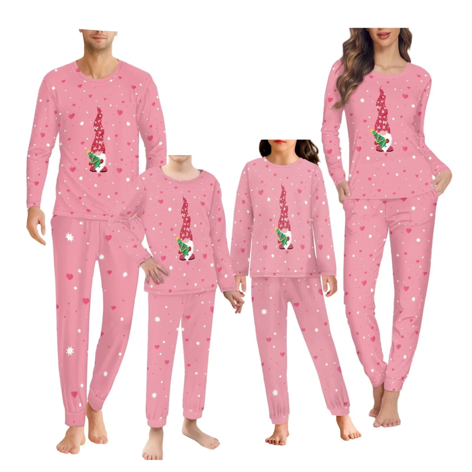 Renewold Elf Hearts Family Matching Pajama Sets Christmas Pink ...