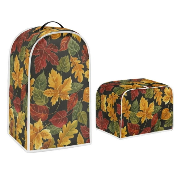 Renewold Fall Toaster Cover and Blender Cover for Kitchen Maple Leaves Dustproof Cover 2 Slice Wide Slot Bread Baking Oven Dust Cover Thanksgiving Theme Stand Mixer Coffee Maker Cover
