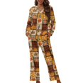 thumbnail image 1 of Renewold Fall Winter Button Pajamas Set for Thanksgiving Birthday Gifts Snug-Fit Women Home Athletic Clothing Size 4XL 2 PCS Turkey Pumpkins Long Sleeve Loungewear Tracksuit,Buffalo Grid, 1 of 6