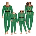 thumbnail image 1 of Renewold Family Christmas PJs Matching Sets Men's Lightweight Green Elf Pants and Scoop Neck T-Shirt Sleep Set 2 Packs Joggers Tracksuit Size 4XL Home Daily Wear, 1 of 5