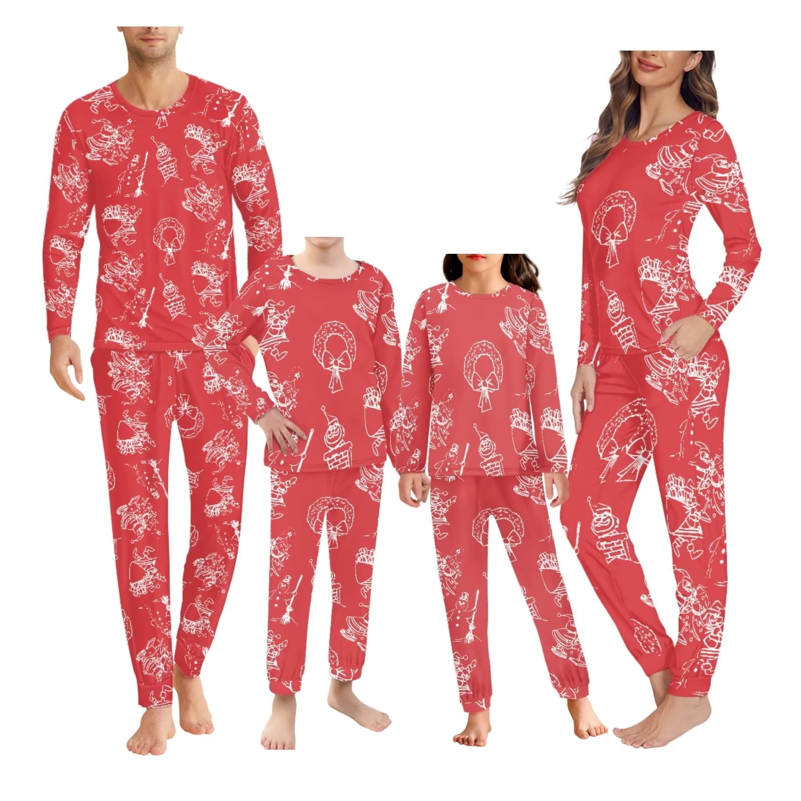 Renewold Family Christmas Pajamas Matching Sets PJ's Sleepwear Wreaths ...
